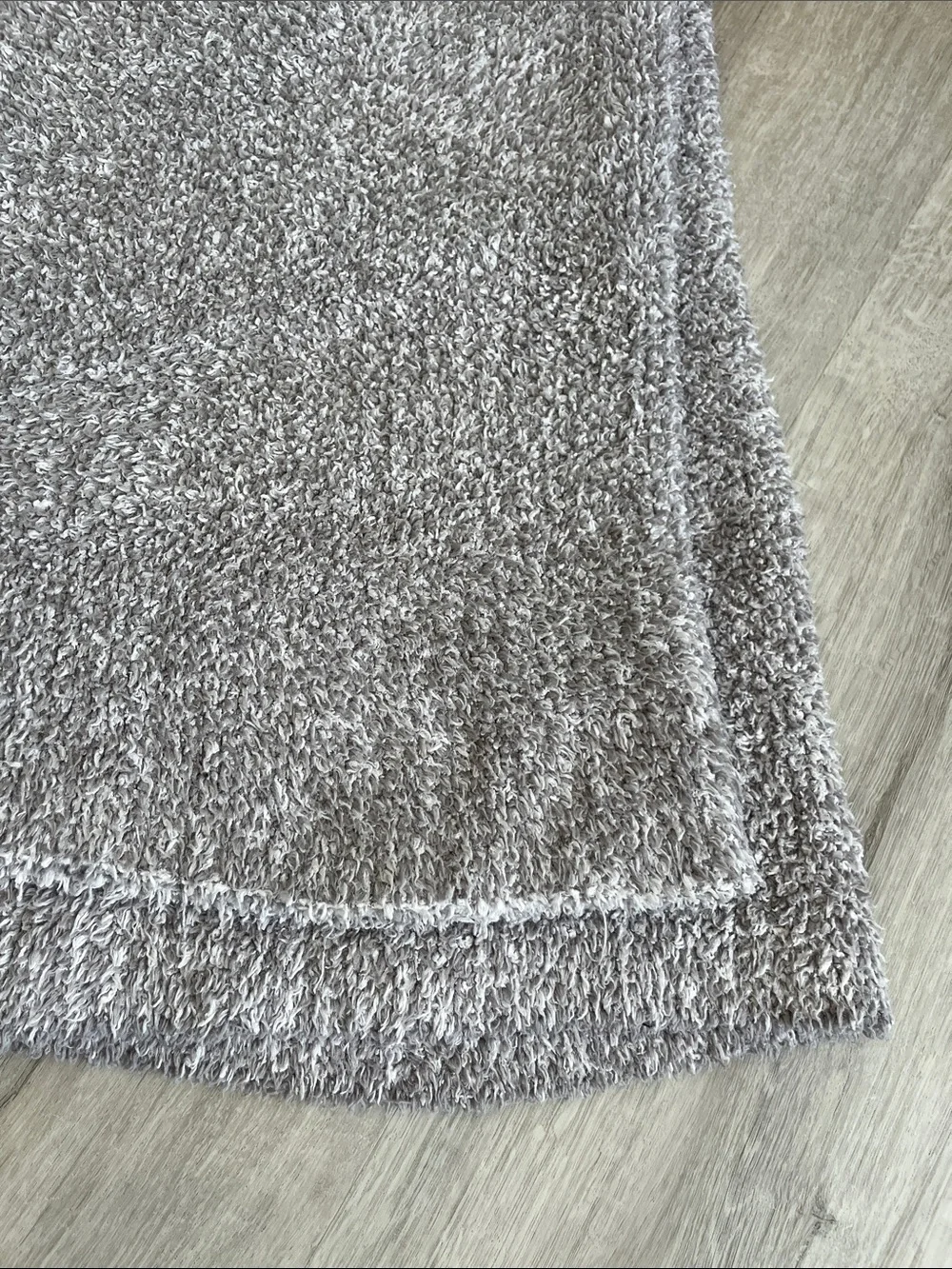Barefoot Dreams CozyChic Gray White Throw Blanket Style 603 Soft Luxury Knit